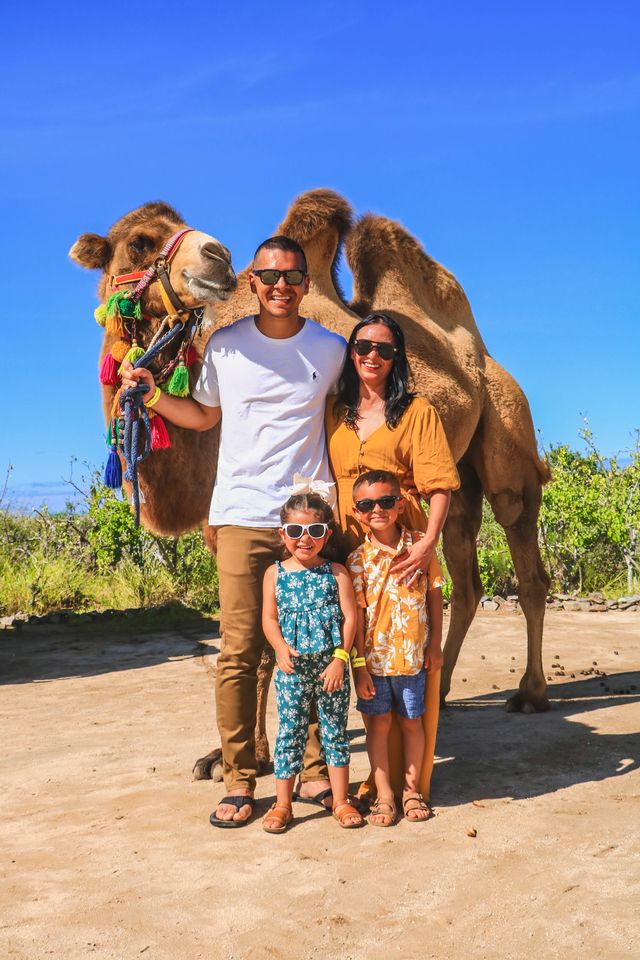 Camel ride in family